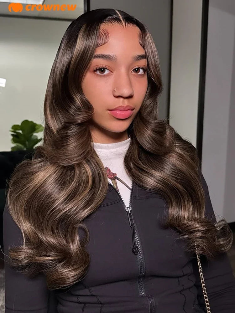 Wear And Go Glueless Wigs Human Hair P1B/30 Highlight Wig 13x4 Body Wave Human Hair Wigs Pre Plucked Bleached Knots Ombre Hair