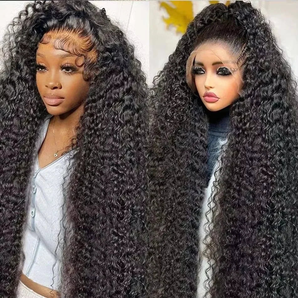 30 inch Burmese Raw Curly 250% Density 13x6 HD Lace Front Human Hair Wigs Deep Wave 13x4 Frontal Wigs Women Glueless Closure Wig
