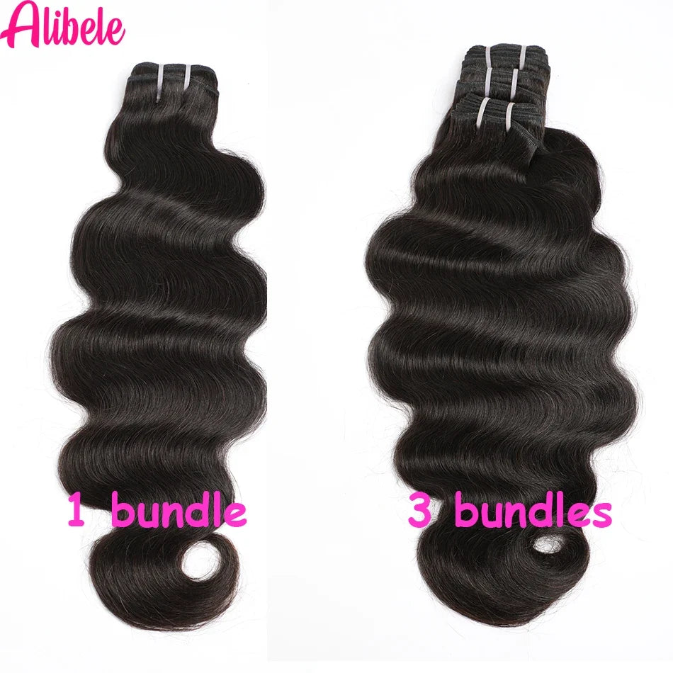 12A Grade Body Wave Bundles Malaysia Raw Hair Weave Bundles Alibele Hair Water Wave Bundles Wholesale Bundles Natural BlackColor