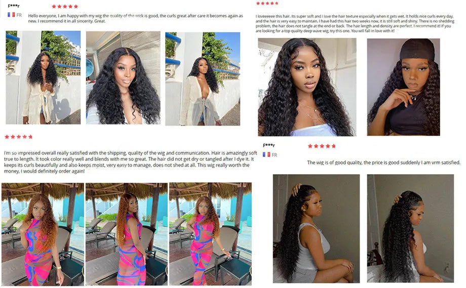Deep Wave Frontal Wig 13x6 HD Lace Frontal Wig 13X4 28 30 32 34 36 Inch Human Hair Lace Frontal Wig Deep Curly Lace Front Wig