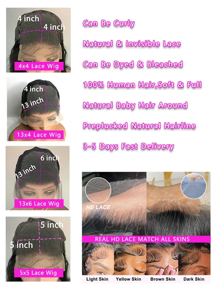 30 36 40 Inch 13x4 13x6 Straight Lace Frontal Wigs Hot Red Front Human Hair Wig 4x4 5X5 Closure Wig Pre Plucked For Women