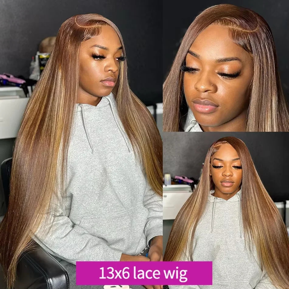 HD Highlight 13x4 Bone Straight Lace Front Wig Vietnamese Honey Blonde 13x6 Lace Frontal Wigs Remy Human Hair Wig Pre Plucked