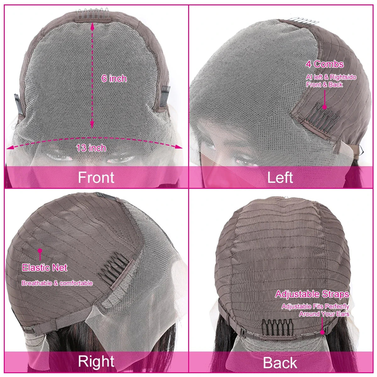 13x6 HD Transparent Straight Lace Front Human Hair Wigs For Women 180% Pre Plucked 4x4 Closure Wig 30 Inch 13x4 Lace Frontal Wig
