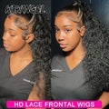 Wow Angel Water Wave HD Full Lace Frontal Wigs 36 inches 250% Human Hair Wigs Brazilian Hair Pre Plucked Glueless Wigs For Women