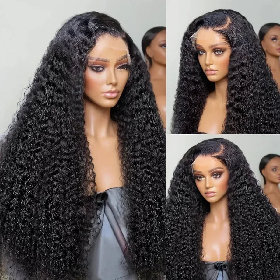 High Density 13x6 Hd Lace Frontal Wigs Brazilian 30 40 Inch Loose Deep Wave Curly Human Hair Wigs For Black Women Preplucked