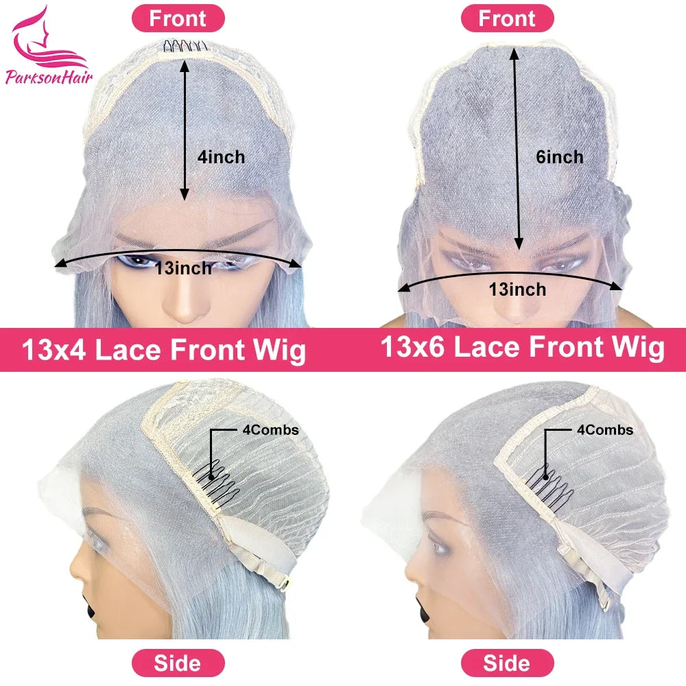 Wear Go Glueless Wig Grey 13x6 HD Transparent Lace Frontal Loose Wave Wigs For Women 613 Colored 13x4 Lace Front Human Hair Wigs