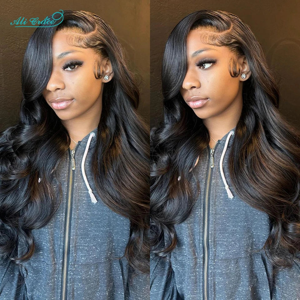 Ali Grace Hair Brazilian Body Wave Bundles With Frontal 13x4 Body Wave Human Hair 3 Bundles With 13x4 Frontal Transparent Lace