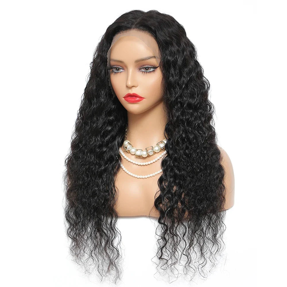 Transparent Remy Deep Wave Lace Front Wig 13x4 13x6 Water Wave Lace Frontal Wig 4X4 Closure Human Hair Wigs For Women Glueless