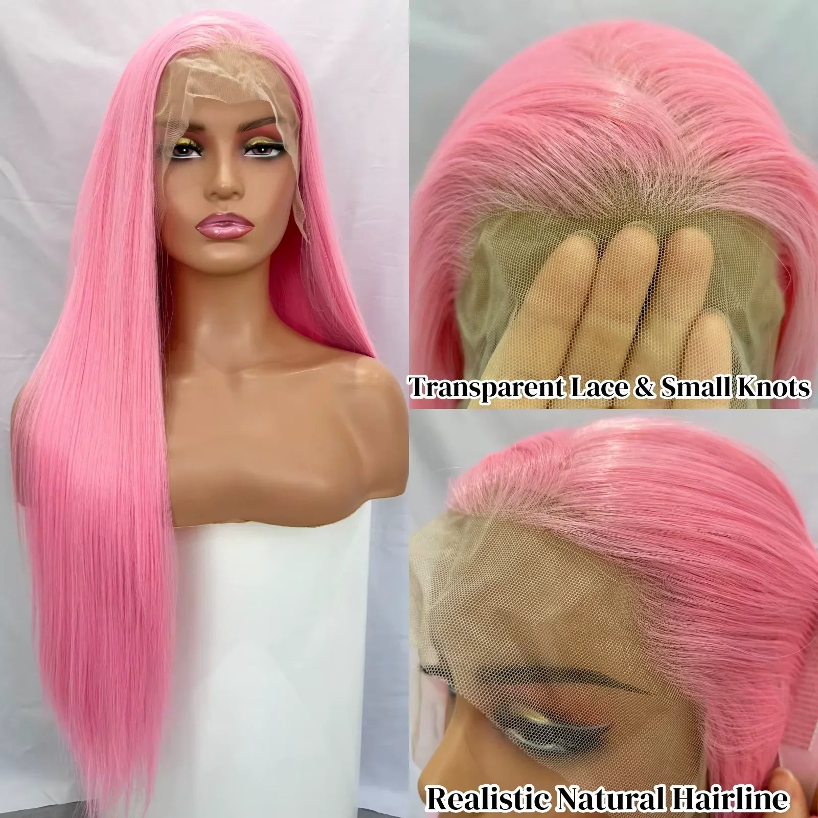 250% Density Light Pink Bone Straight Pink Human Hair Wig 30 Inch 13x6 HD Transparent Lace Frontal Wigs Real Human Hair