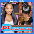 WowAngel 28in 360 HD Lace Front Wigs Straight Full Lace Human Hair Wigs Skins Melted Natural Scalp Remy Brazilian Hair For Women