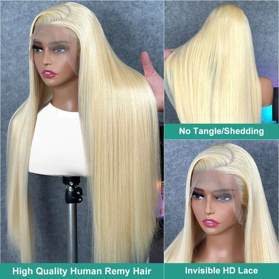 Rosabeauty 40 Inch 13x4 Straight 613 Hd Honey Blonde Lace Front Human Hair Wigs Brazilian 13x6 Color Lace Frontal Wigs For Women