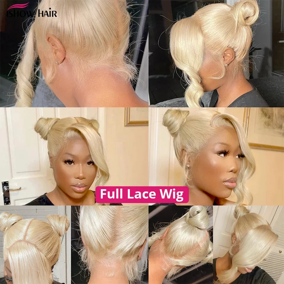 Ishow 613 Full Lace Human Hair Wig Blonde Lace Front Wig Human Hair Full Lace Wig Straight 13x4 Lace Front Human Hair Wig