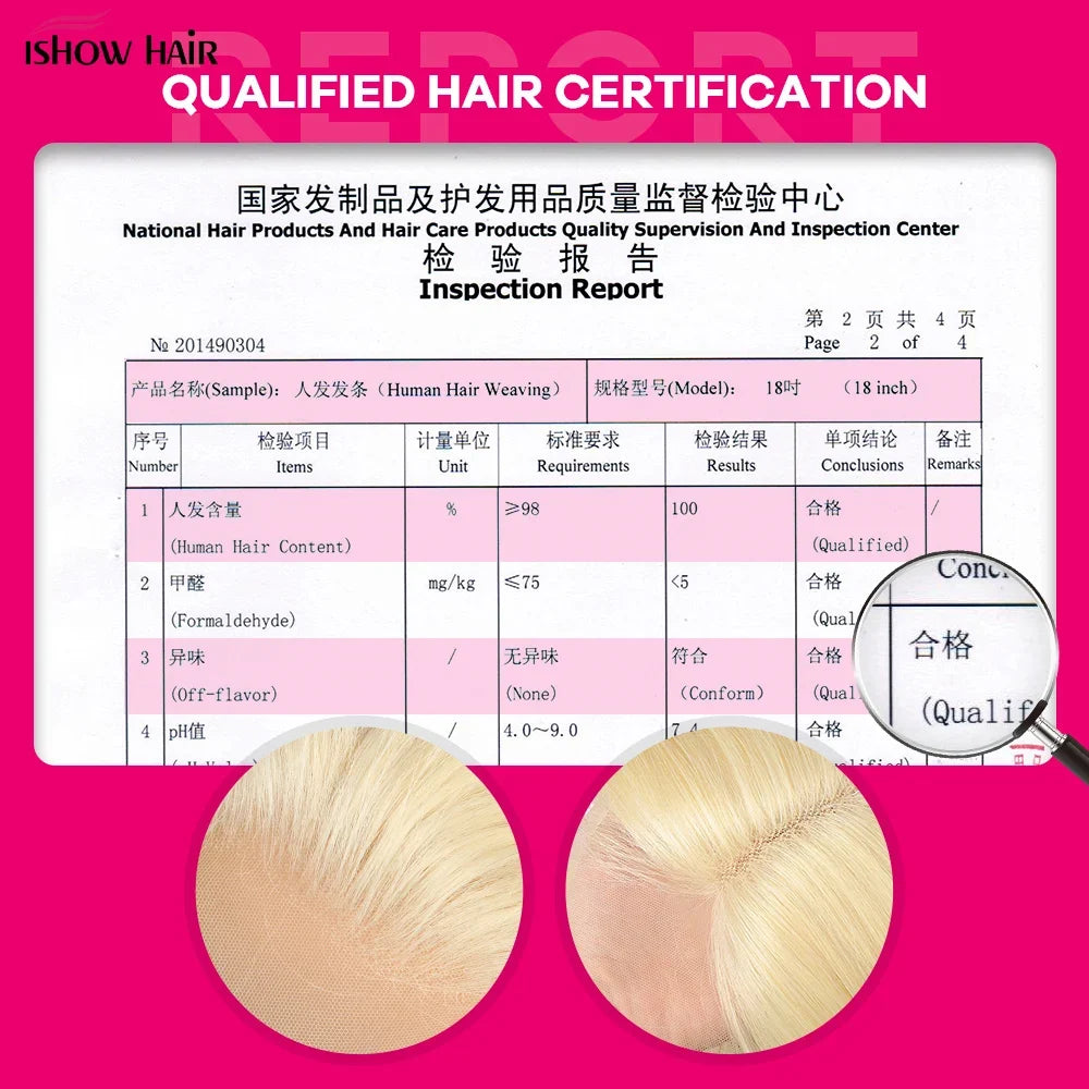 Ishow 613 Full Lace Human Hair Wig Blonde Lace Front Wig Human Hair Full Lace Wig Straight 13x4 Lace Front Human Hair Wig