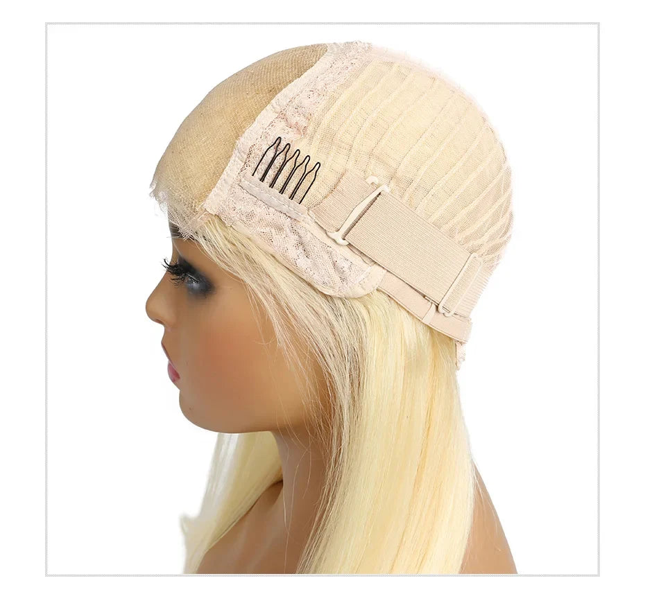 Blonde Preplucked Wigs 613 5x5 Transparent Lace Closure Wig Bone Straight Brazilian Remy Human Hair Lace Wigs For Black Women
