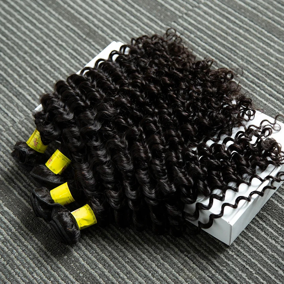 Rosabeauty Deep Wave Human Hair Bundles Brazilian 3 4 Bundles Remy Curly Water Wave Human Hair Extensions Double Weft
