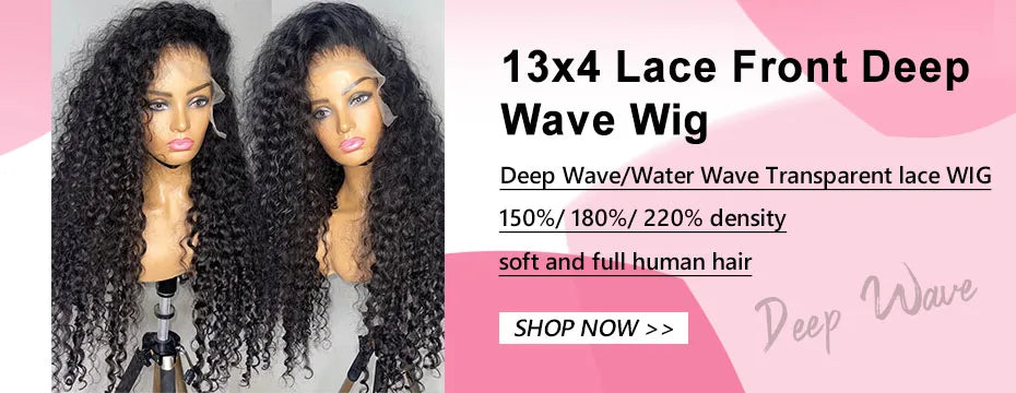 Transparent Remy Deep Wave Lace Front Wig 13x4 13x6 Water Wave Lace Frontal Wig 4X4 Closure Human Hair Wigs For Women Glueless