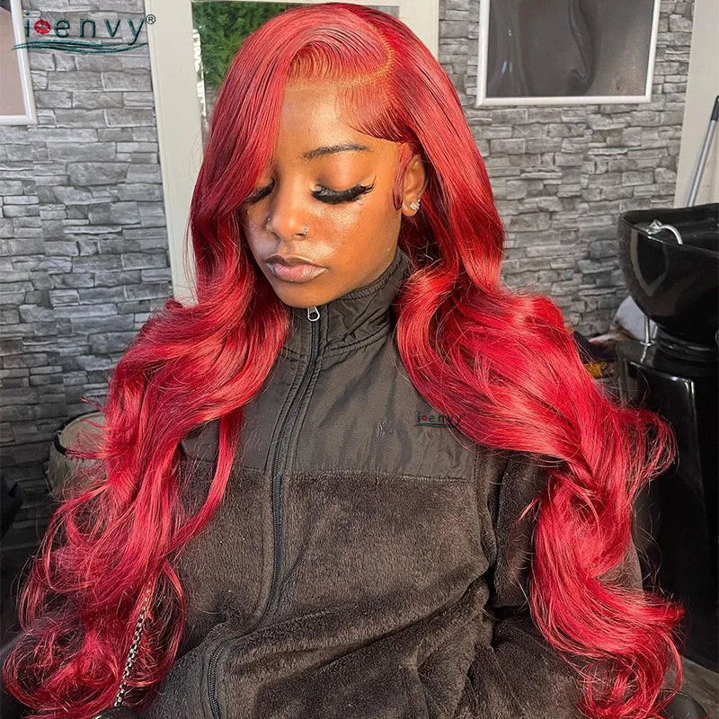 Orange Brown Lace Front Wigs Colored Ginger Blonde 13X6 Lace Frontal Human Hair Wigs Remy Burgundy Red Body Wave Lace Front Wig