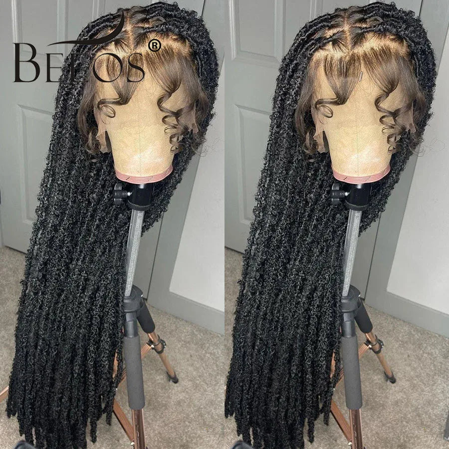 BEEOS 34in Real HD Full Lace Wig Silky Straight Braided Wigs Natural Pre plucked Lace Frontal Human Hair Wigs For Women Skinlike