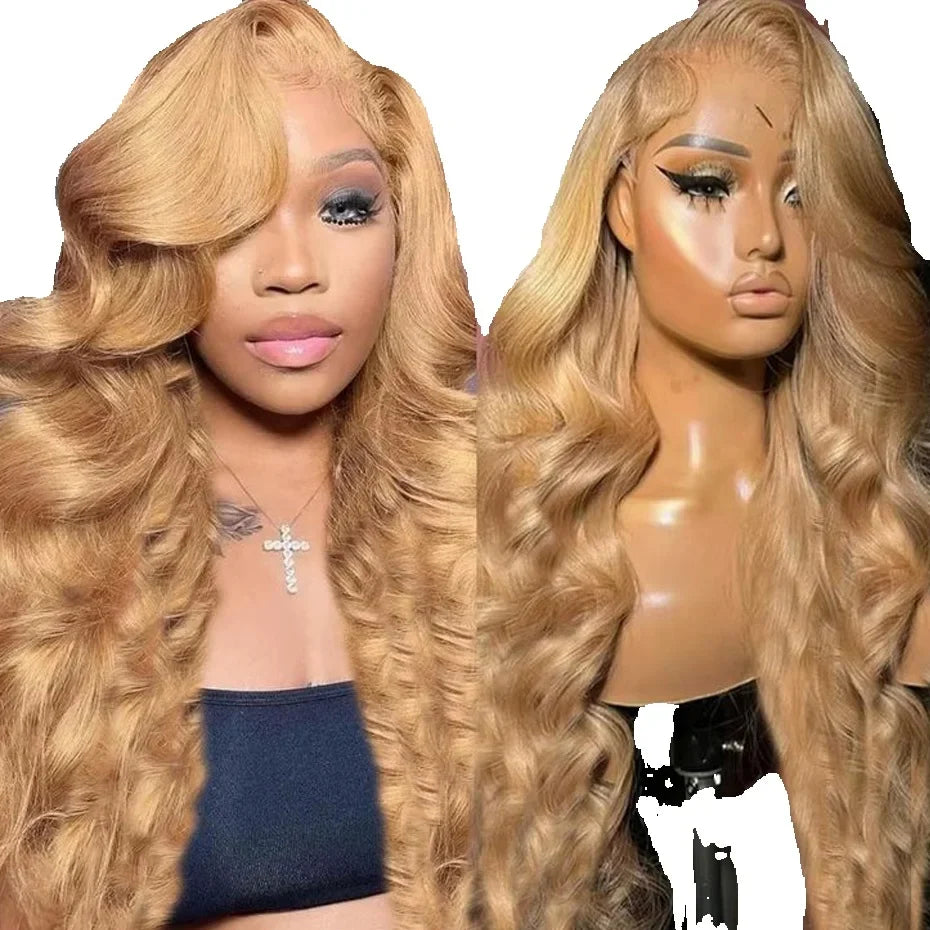 #27 Honey Blonde Wig Human Hair 13x6 Human Hair Lace Frontal Wig 30 Inch Raw Hair Vietnamese Body Wave Lace Front Human Hair Wig