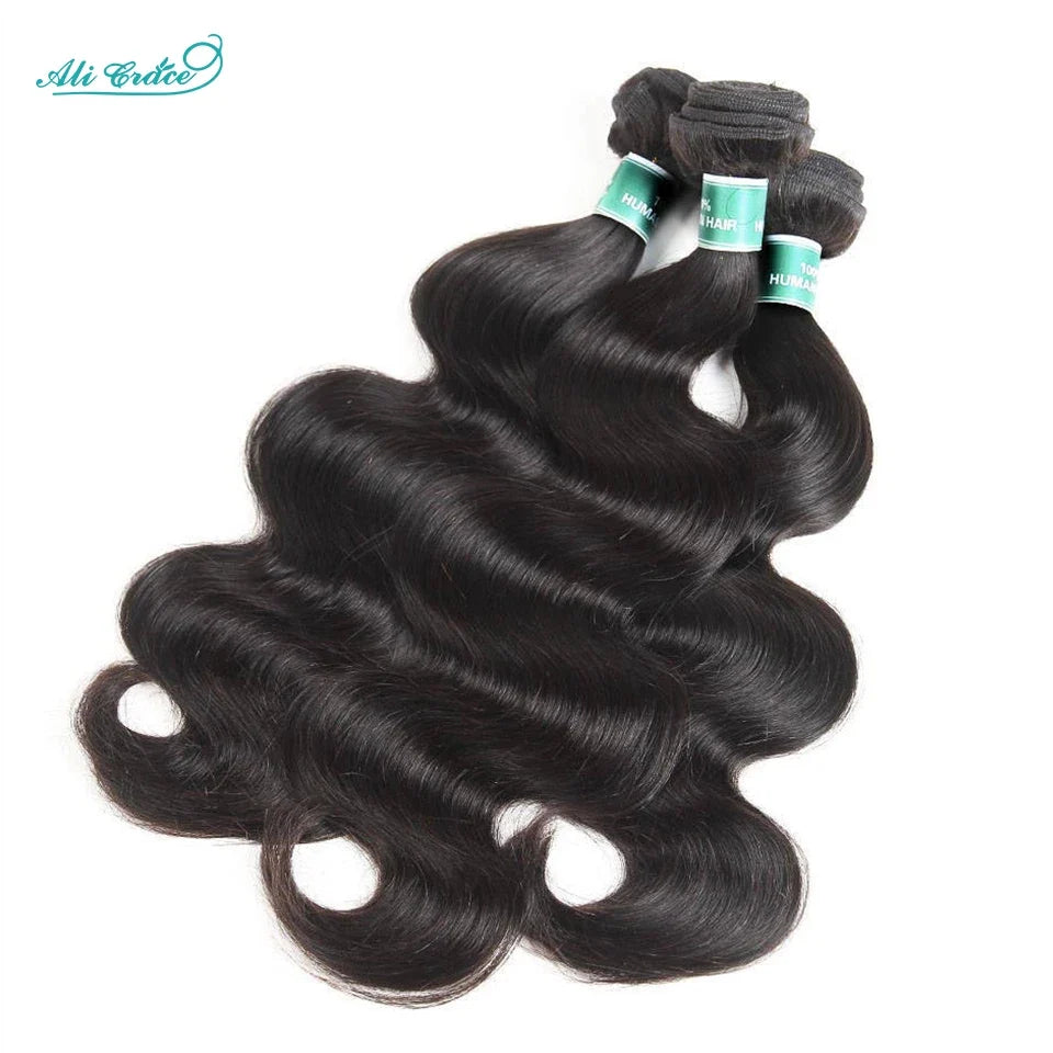 Ali Grace Hair Brazilian Body Wave Bundles With Frontal 13x4 Body Wave Human Hair 3 Bundles With 13x4 Frontal Transparent Lace