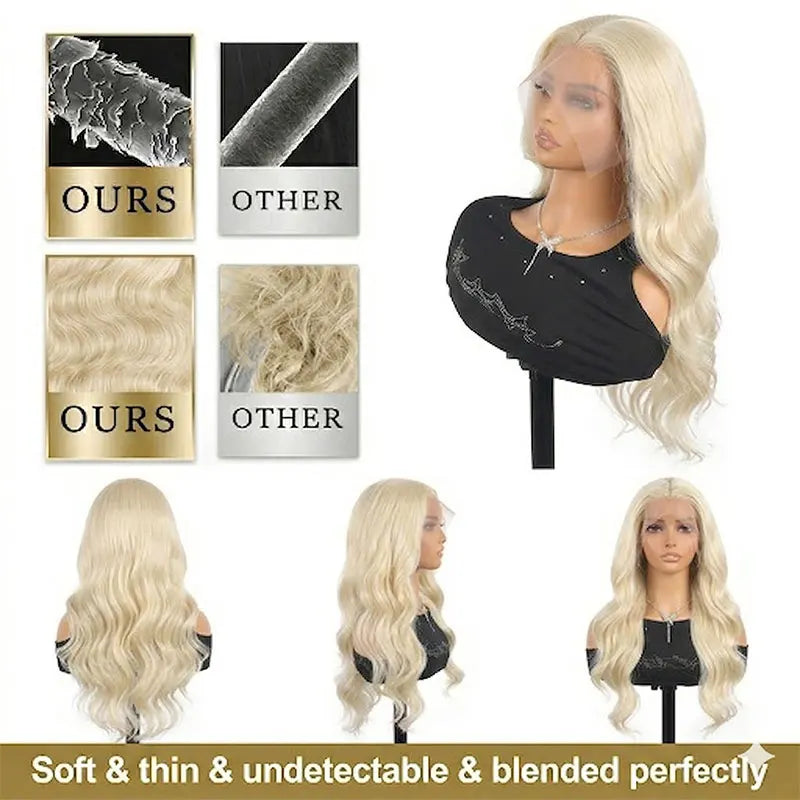 13x6 Hd 613 Blonde Body Wave 100% Human Hair Wigs Brazilian 30 40 Inch Transparent Lace Frontal Wig Wet And Wavy Lace Front Human Hair Wig