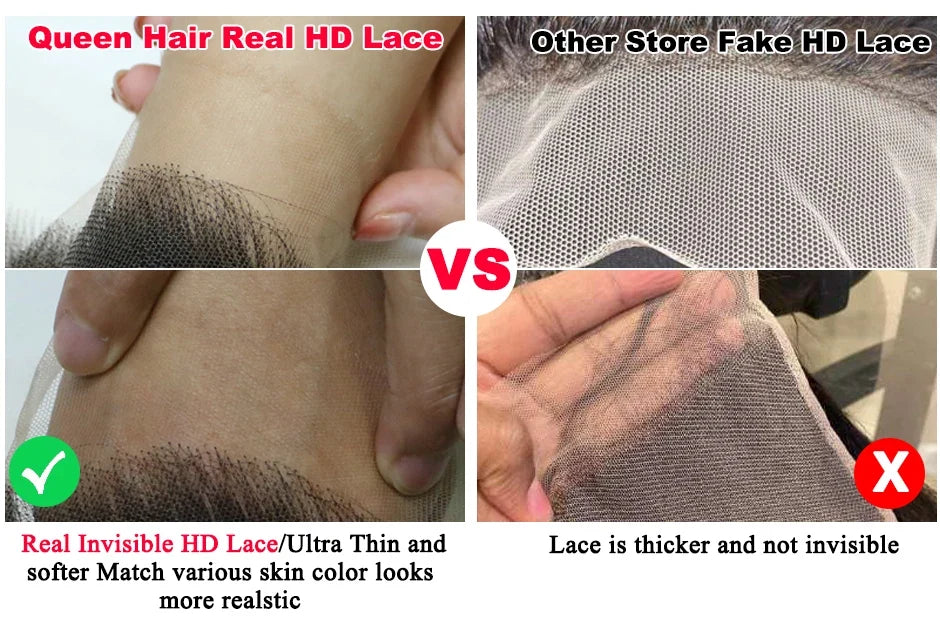 Queen Hair Loose Deep Real HD Lace Wig Raw Hair Pre Plucked Full Frontal 13x6 13x4 5x5 6x6 Closure Melt Skin Lace HD Lace Wig
