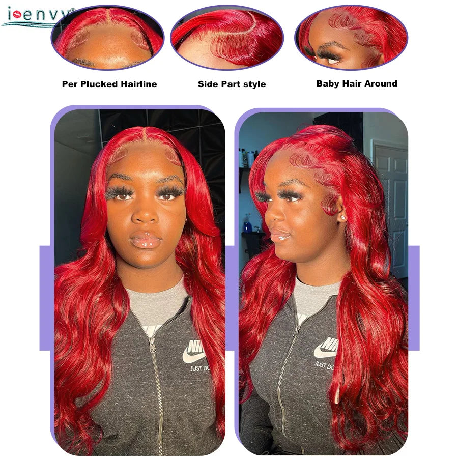 Orange Brown Lace Front Wigs Colored Ginger Blonde 13X6 Lace Frontal Human Hair Wigs Remy Burgundy Red Body Wave Lace Front Wig
