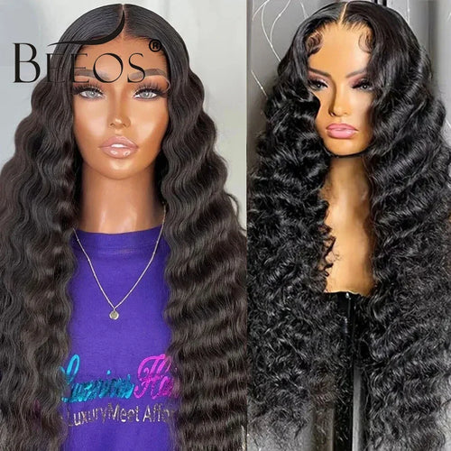 250% Glueless 13x6 HD Lace Frontal Human Hair Wigs Wear&Go Preplucked 5x5 HD Lace Closure Wig For Black Women Loose Deep Wave
