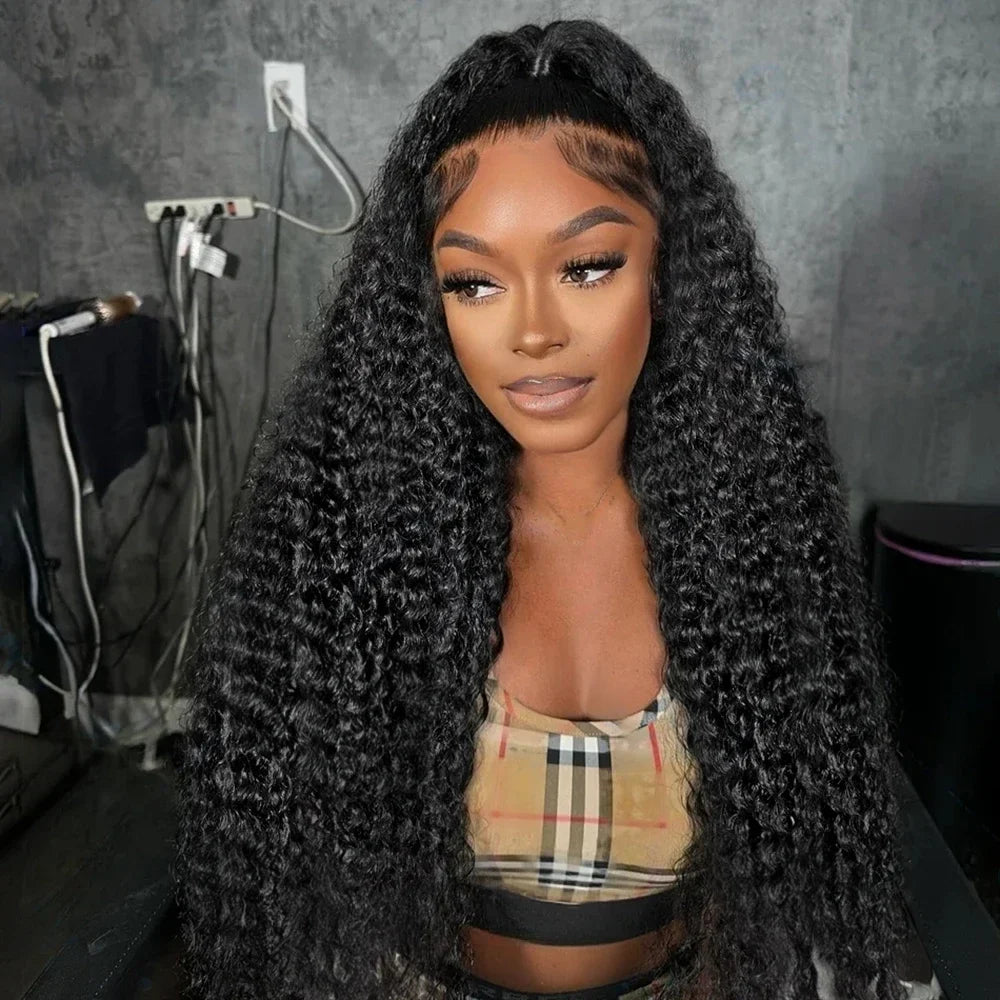 High Density 13x6 Hd Lace Frontal Wigs Brazilian 30 40 Inch Loose Deep Wave Curly Human Hair Wigs For Black Women Preplucked