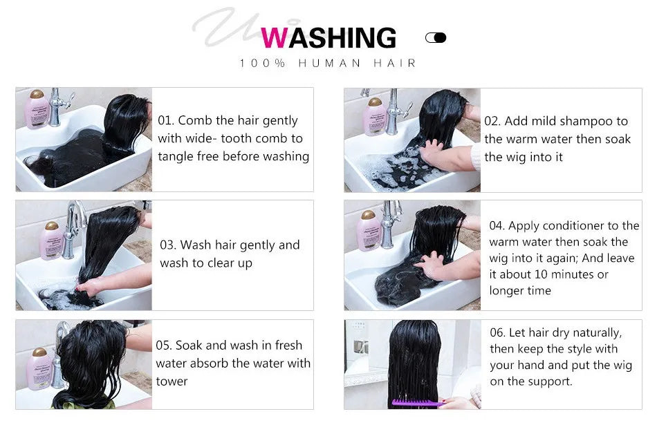 UNice 7x5 Bye Bye Slip Black to Chestnut Brown Ombre Yaki Straight Human Hair Wigs With Invisi Drawstring