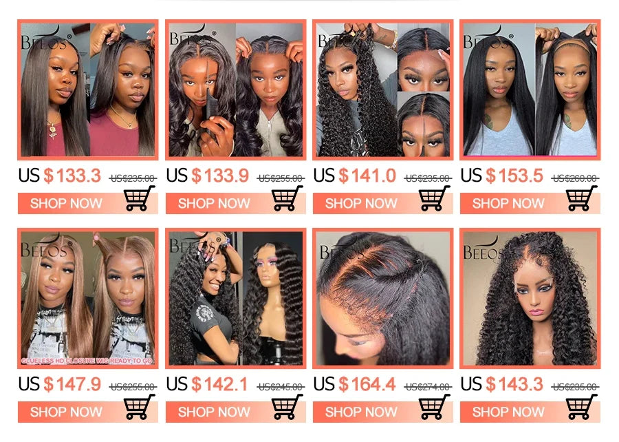 BEEOS 34in Real HD Full Lace Wig Silky Straight Braided Wigs Natural Pre plucked Lace Frontal Human Hair Wigs For Women Skinlike