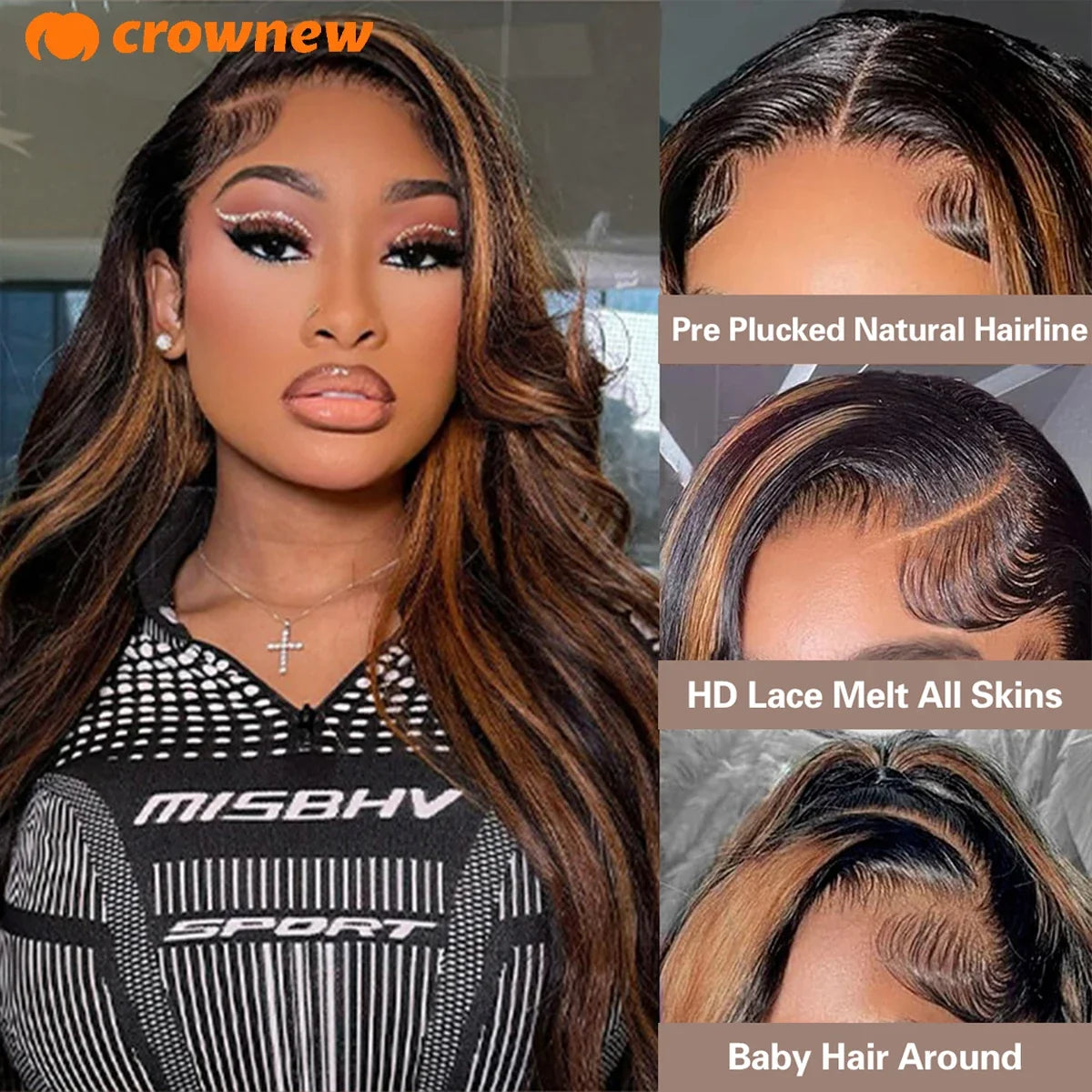 Wear And Go Glueless Wigs Human Hair P1B/30 Highlight Wig 13x4 Body Wave Human Hair Wigs Pre Plucked Bleached Knots Ombre Hair