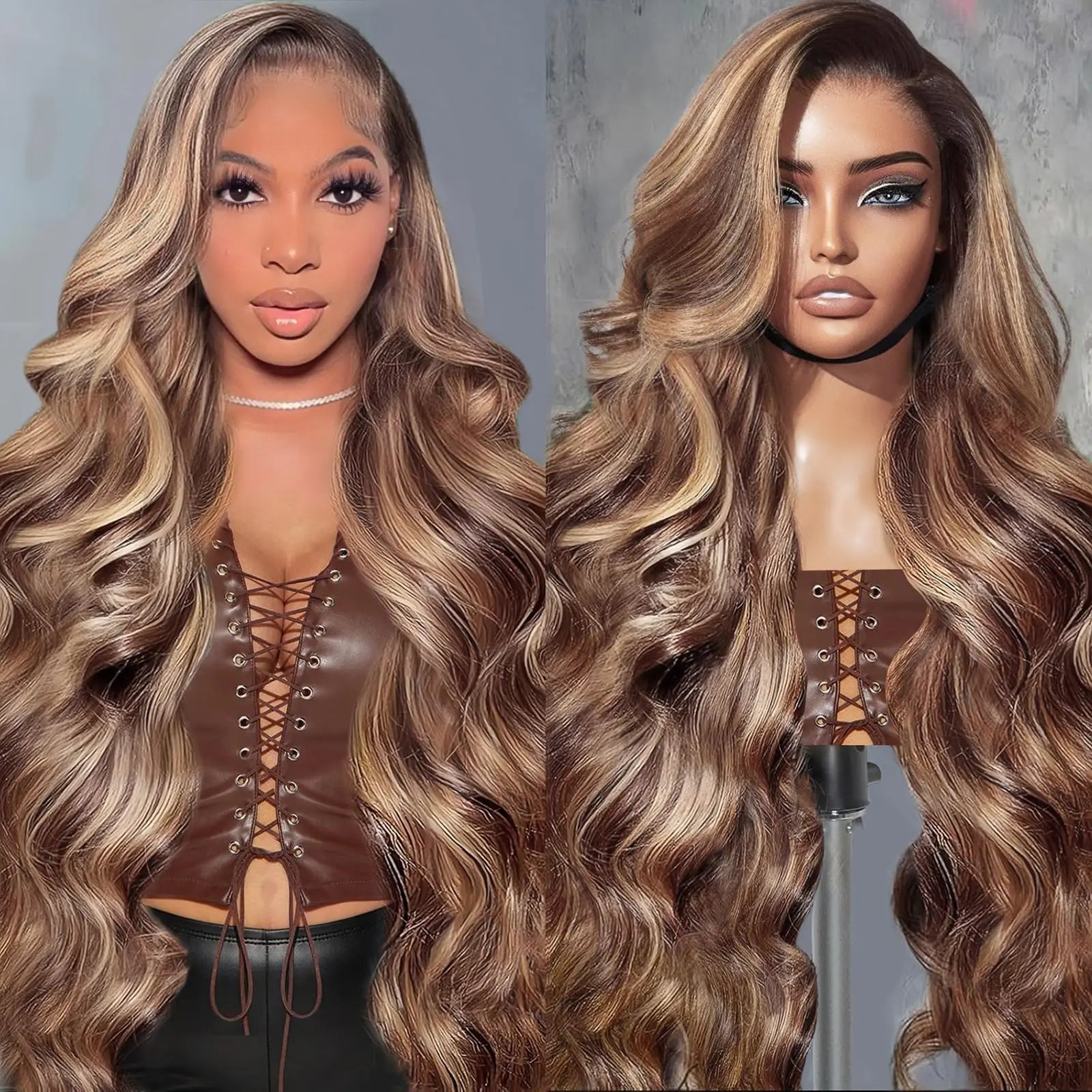 Body Wave 13x4 Hd Transparent Lace Front Wig Colored Highlight Human Hair Wigs For Women Brazilian 4/27 Blonde Pre Plucked Wigs